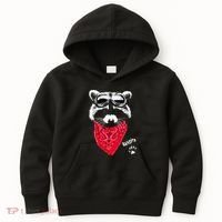 Bandito Raccoon In Red Scarf And Goggles Kids Hoodie thumb 0