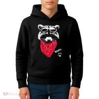 Bandito Raccoon In Red Scarf And Goggles Kids Hoodie thumb 4
