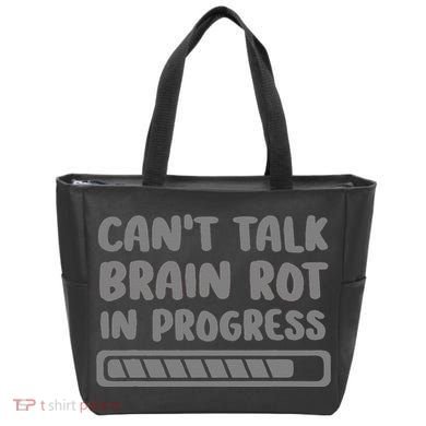 Brain Rot In Progress CanT Talk Gaming Brainrot Meme Tote Bag