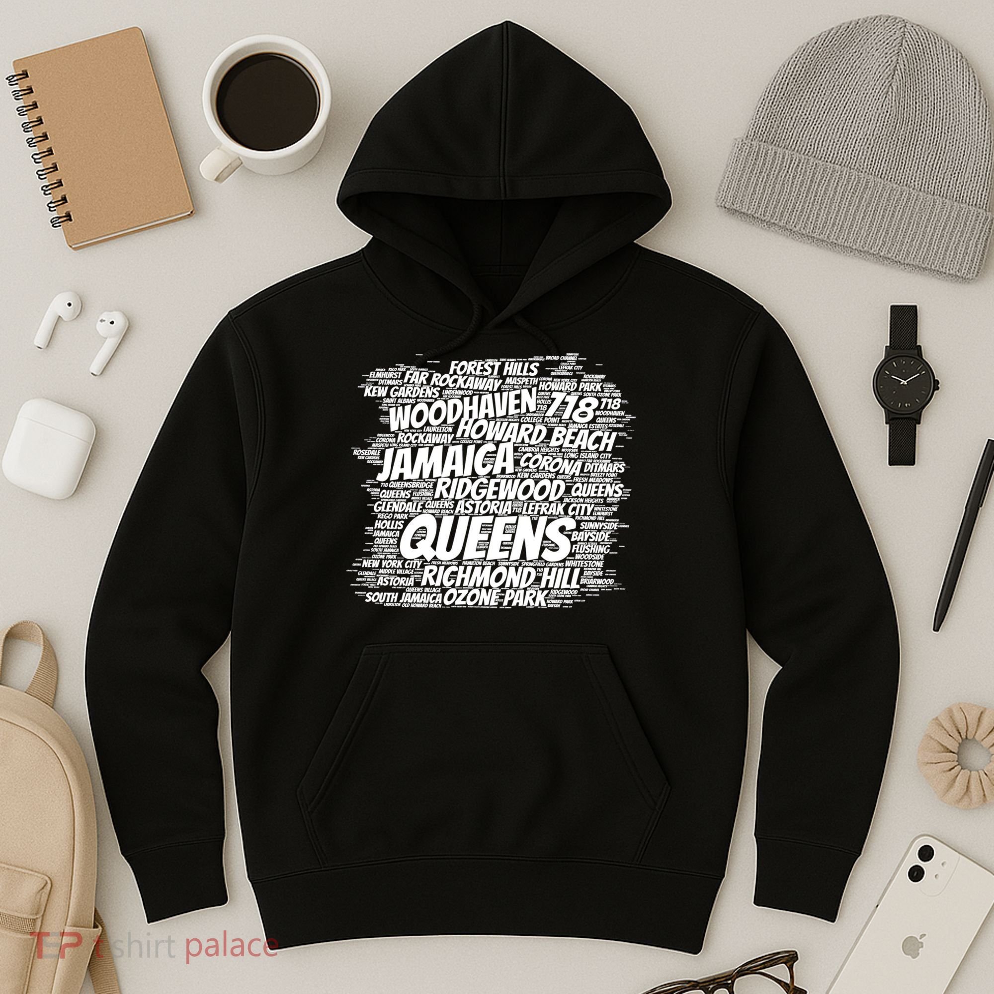 Born Raised In Queens Borough New York City Hoodie