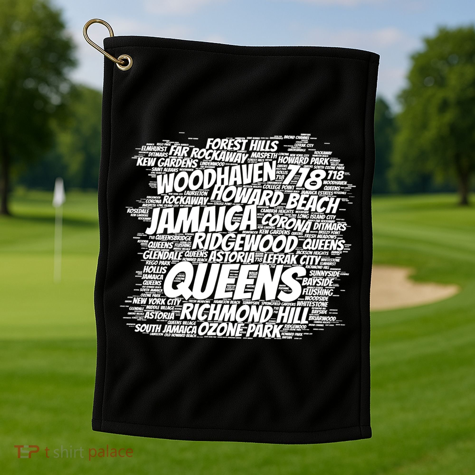 Born Raised In Queens Borough New York City Golf Towel