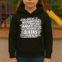 Born Raised In Queens Borough New York City Kids Hoodie thumb 3
