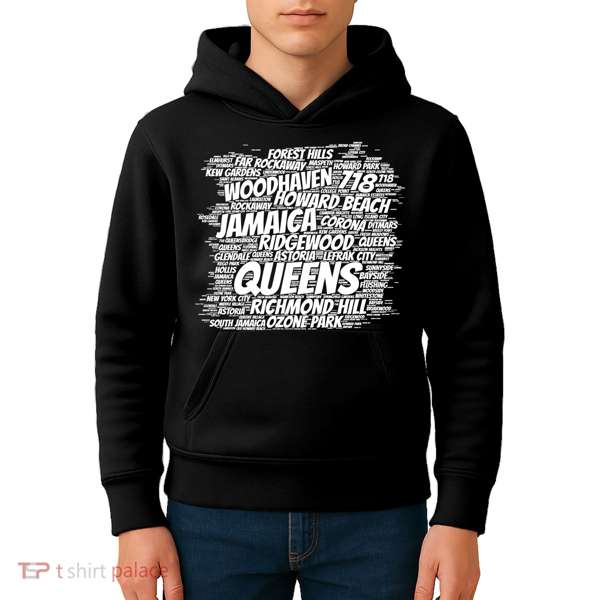 Born Raised In Queens Borough New York City Kids Hoodie