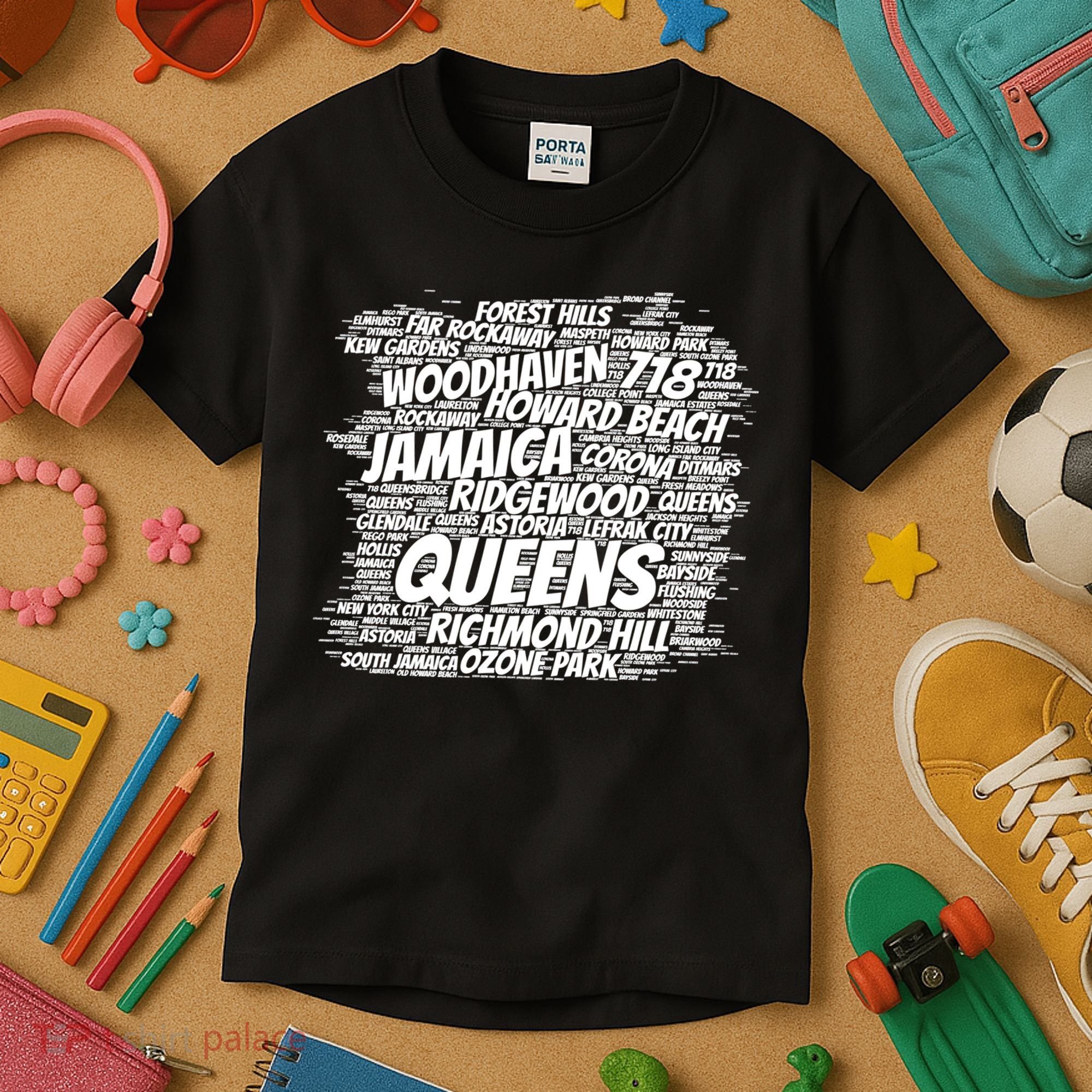 Born Raised In Queens Borough New York City Kids T-Shirt