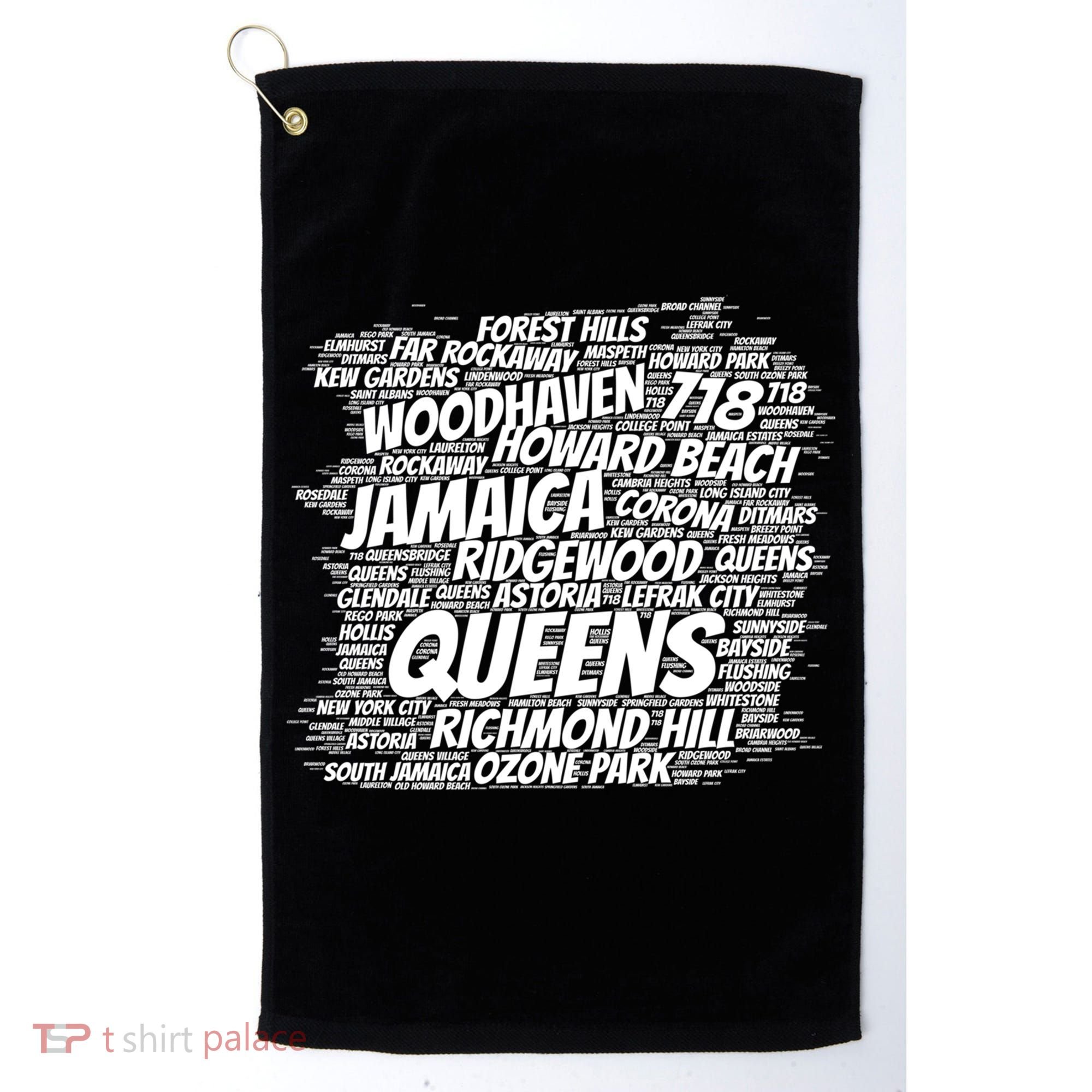 Born Raised In Queens Borough New York City Gift Golf Towel