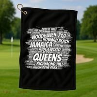 Born Raised In Queens Borough New York City Gift Golf Towel thumb 1
