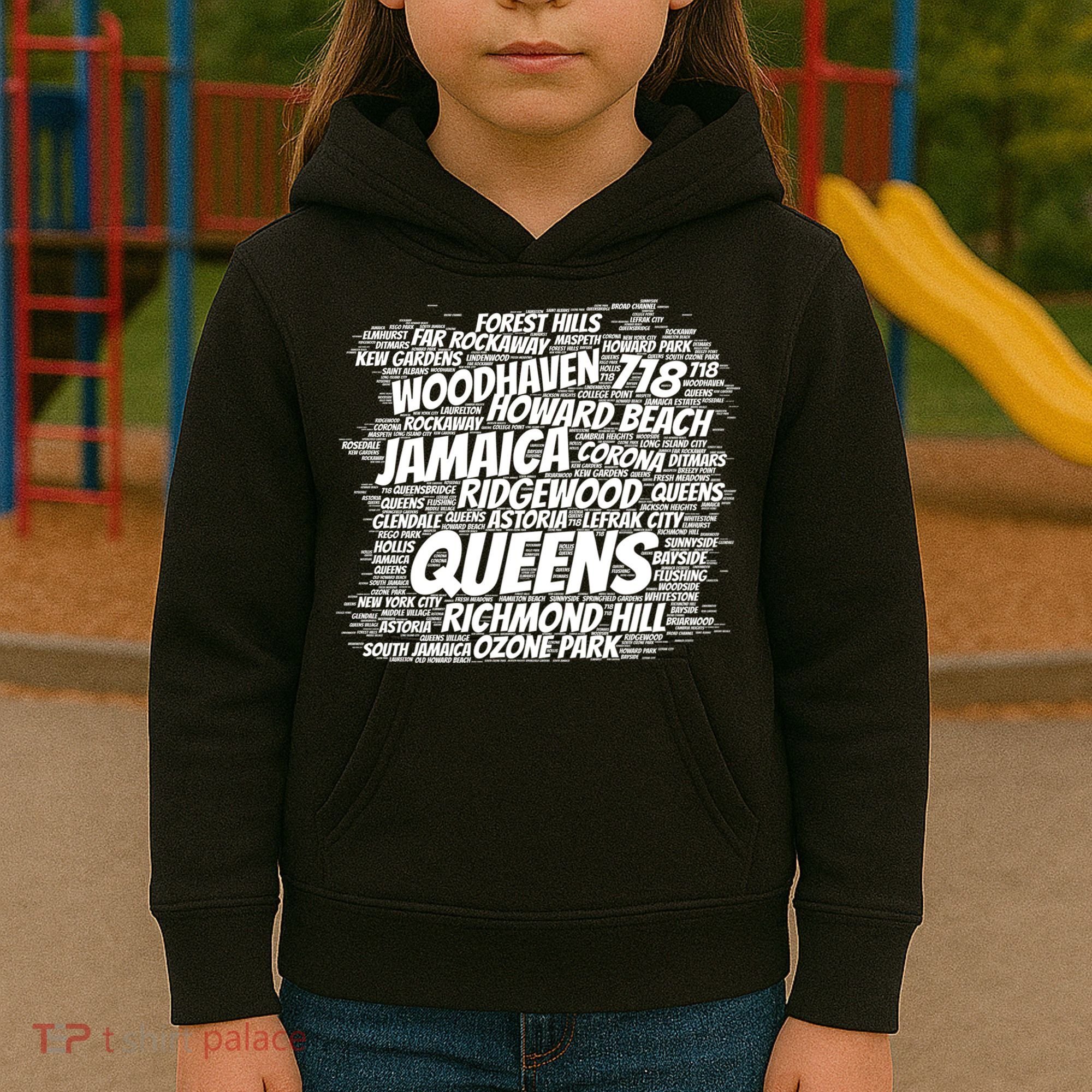Born Raised In Queens Borough New York City Gift Kids Hoodie