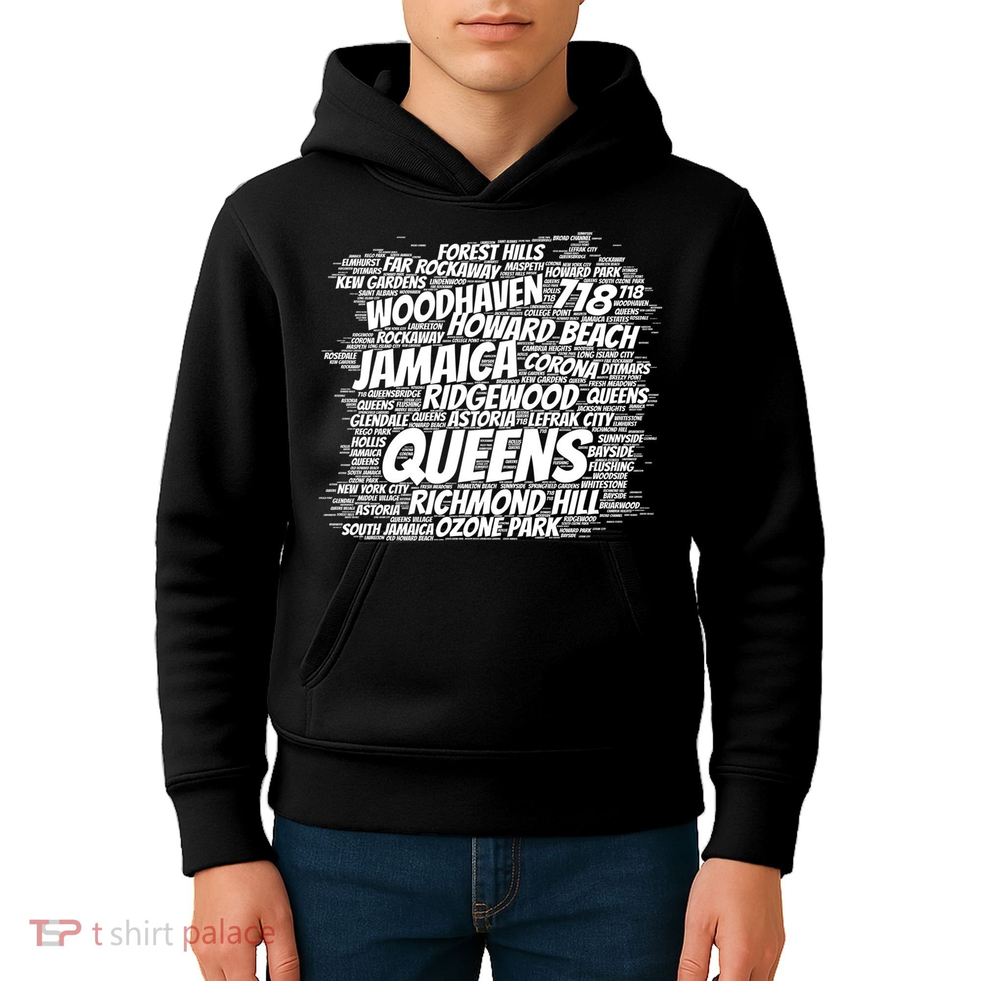 Born Raised In Queens Borough New York City Gift Kids Hoodie