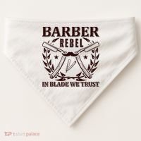 Barber Rebel In Blade We Trust USA-Made Doggie Bandana thumb 0