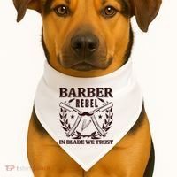 Barber Rebel In Blade We Trust USA-Made Doggie Bandana thumb 1