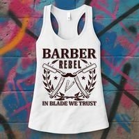 Barber Rebel In Blade We Trust Women's Tank Top thumb 3