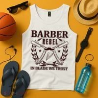 Barber Rebel In Blade We Trust Tank Top thumb 4