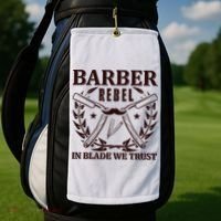 Barber Rebel In Blade We Trust Golf Towel thumb 2