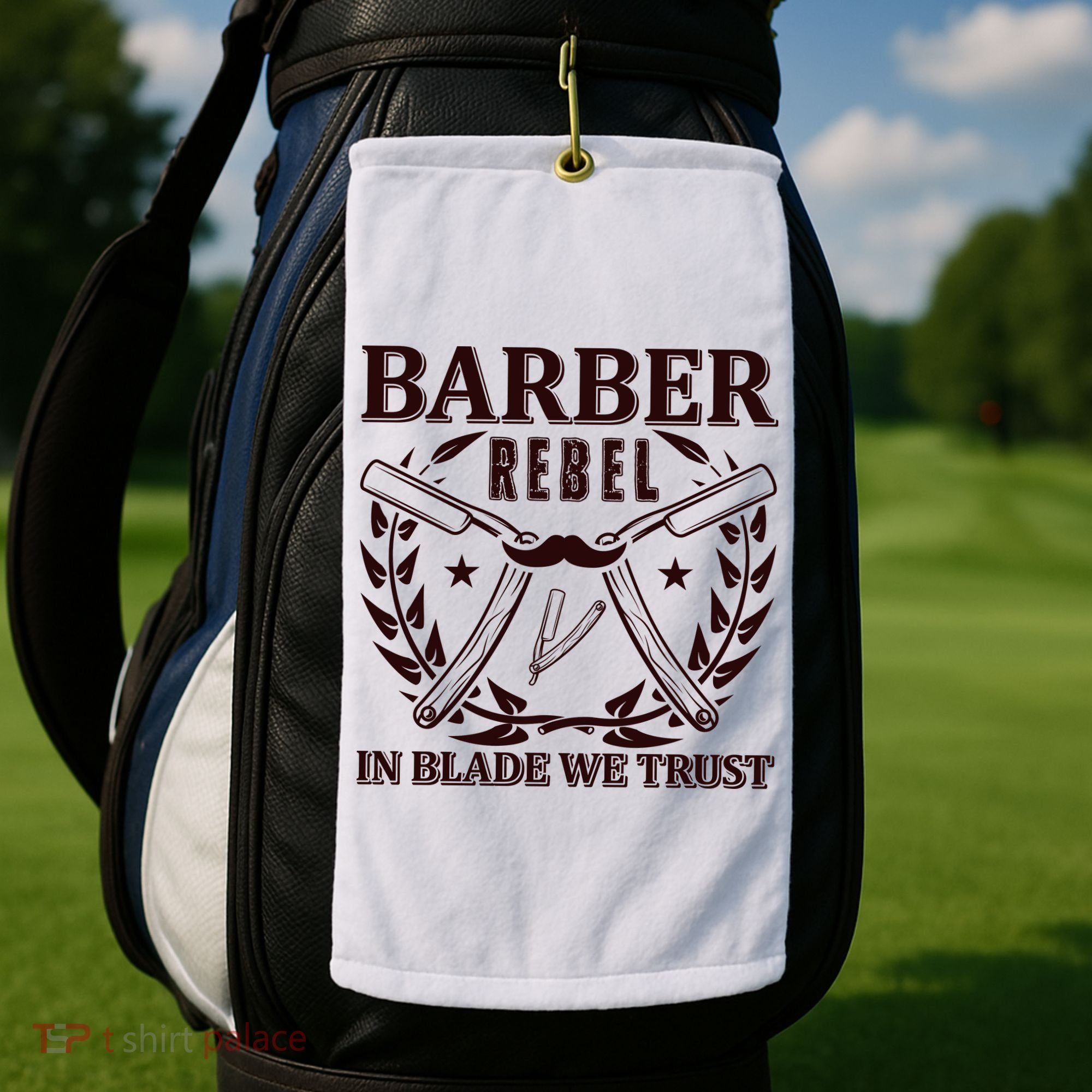 Barber Rebel In Blade We Trust Golf Towel