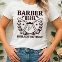 Barber Rebel In Blade We Trust Women's T-Shirt thumb 2