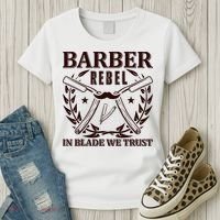 Barber Rebel In Blade We Trust Women's T-Shirt thumb 3