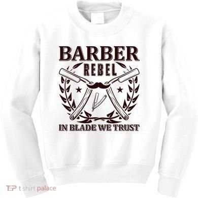 Barber Rebel In Blade We Trust Kids Sweatshirt
