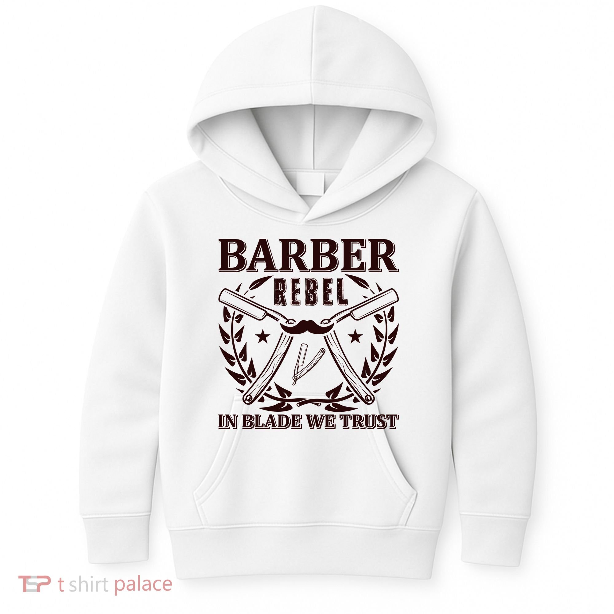 Barber Rebel In Blade We Trust Kids Hoodie