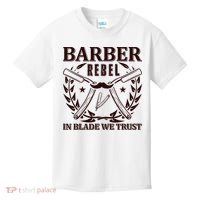 Barber Rebel In Blade We Trust Kids T-Shirt thumb 0