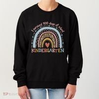 Boho Rainbow I Survived 100 Days Of Kindergarten Student Gift Women's Sweatshirt thumb 0