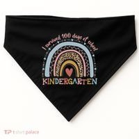 Boho Rainbow I Survived 100 Days Of Kindergarten Student Gift USA-Made Doggie Bandana thumb 0