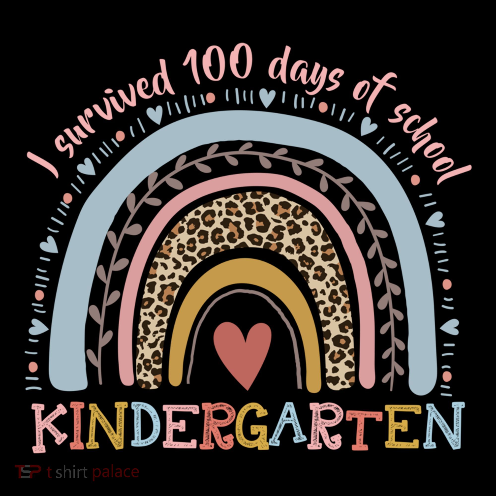Boho Rainbow I Survived 100 Days Of Kindergarten Student Gift Coffee Mug