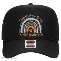 Boho Rainbow I Survived 100 Days Of Kindergarten Student Gift Hat thumb 0