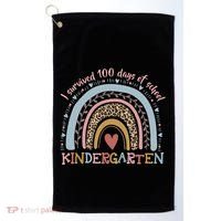 Boho Rainbow I Survived 100 Days Of Kindergarten Student Gift Golf Towel thumb 0