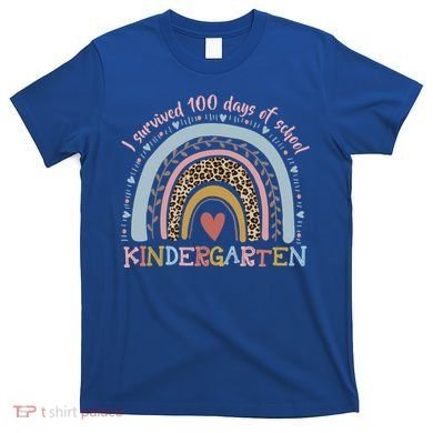 Boho Rainbow I Survived 100 Days Of Kindergarten Student Gift T-Shirt