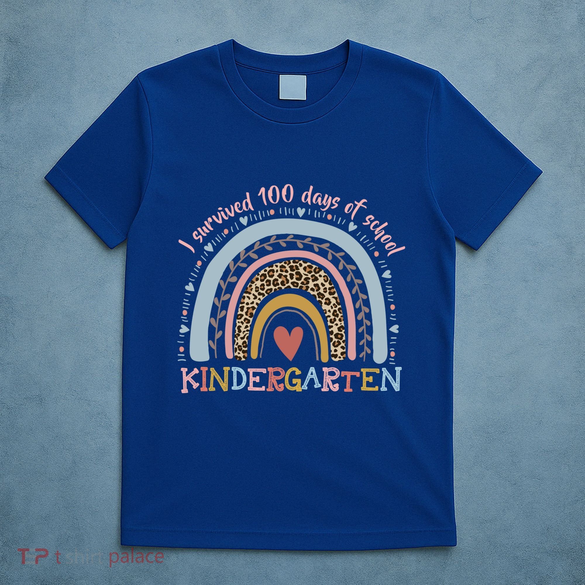 Boho Rainbow I Survived 100 Days Of Kindergarten Student Gift T-Shirt