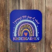 Boho Rainbow I Survived 100 Days Of Kindergarten Student Gift Coaster thumb 0