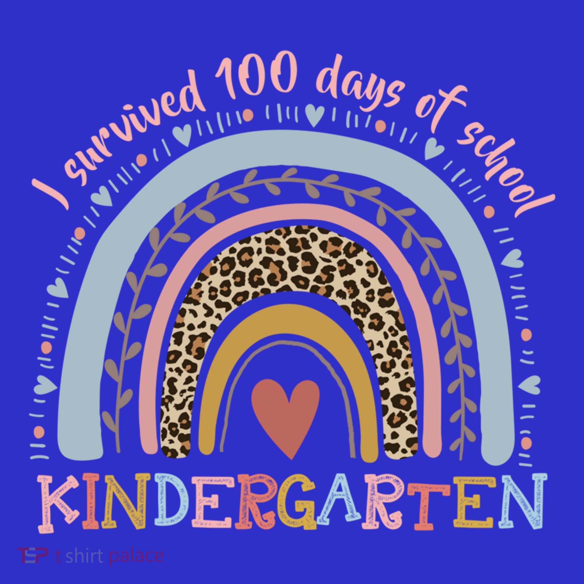 Boho Rainbow I Survived 100 Days Of Kindergarten Student Gift Tumbler