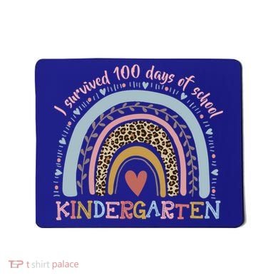 Boho Rainbow I Survived 100 Days Of Kindergarten Student Gift Mousepad