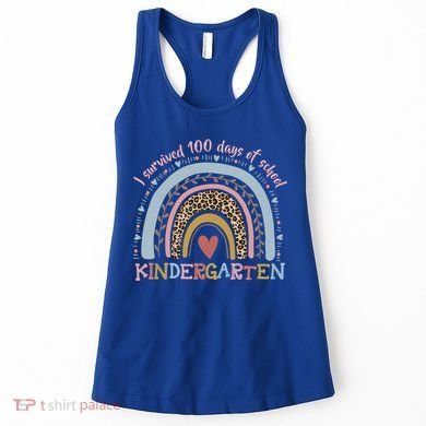 Boho Rainbow I Survived 100 Days Of Kindergarten Student Gift Women's Tank Top