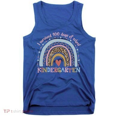 Boho Rainbow I Survived 100 Days Of Kindergarten Student Gift Tank Top