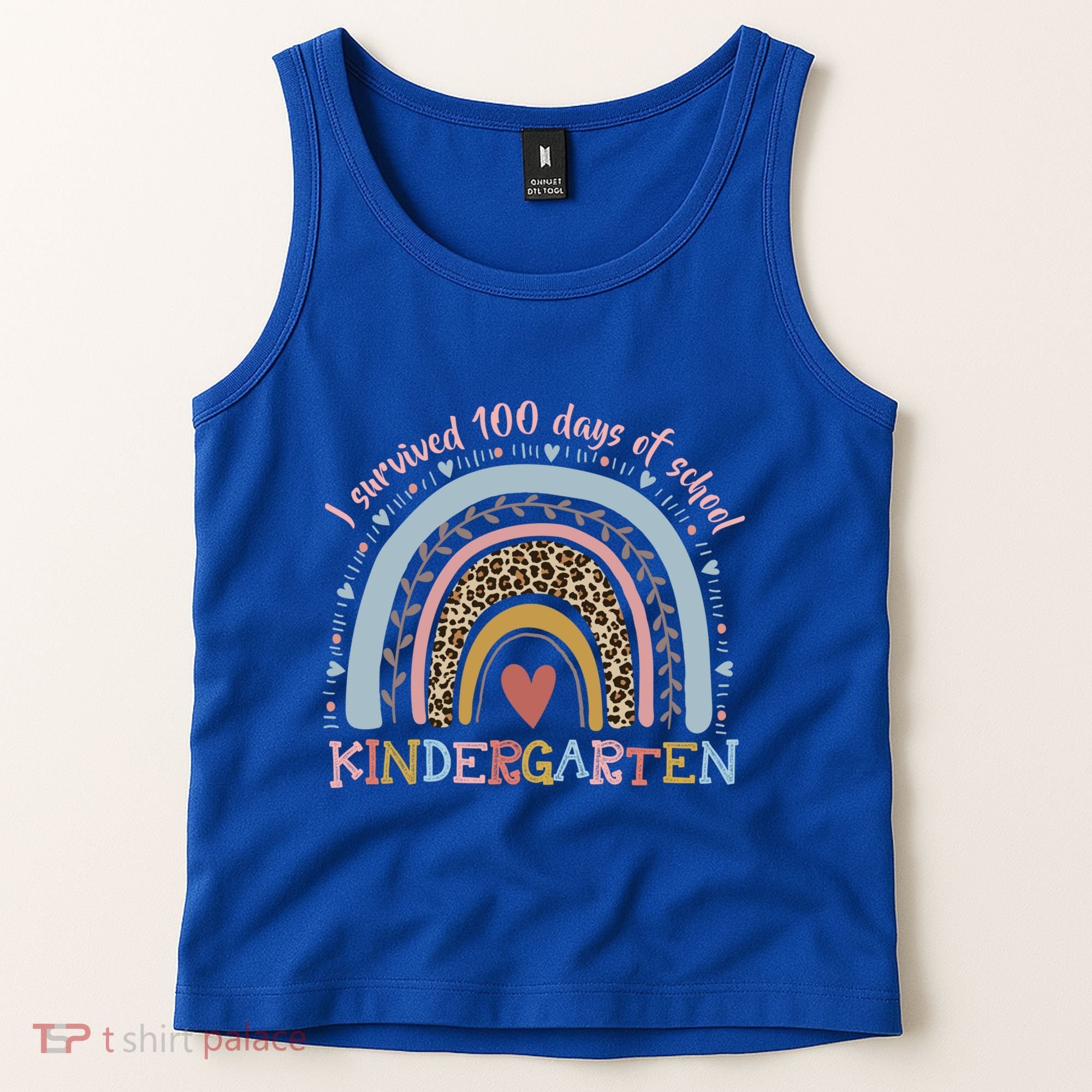 Boho Rainbow I Survived 100 Days Of Kindergarten Student Gift Tank Top