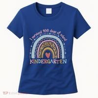 Boho Rainbow I Survived 100 Days Of Kindergarten Student Gift Women's T-Shirt thumb 0