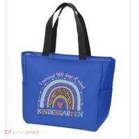 Boho Rainbow I Survived 100 Days Of Kindergarten Student Gift Tote Bag thumb 3