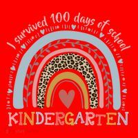 Boho Rainbow I Survived 100 Days Of Kindergarten Student Gift Santa Hat thumb 1