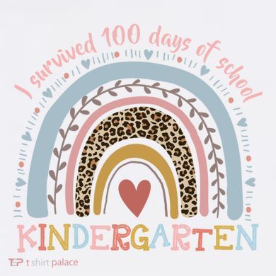 Boho Rainbow I Survived 100 Days Of Kindergarten Student Gift Garment-Dyed Sweatshirt