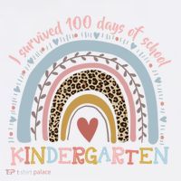 Boho Rainbow I Survived 100 Days Of Kindergarten Student Gift Garment-Dyed Sweatshirt thumb 2