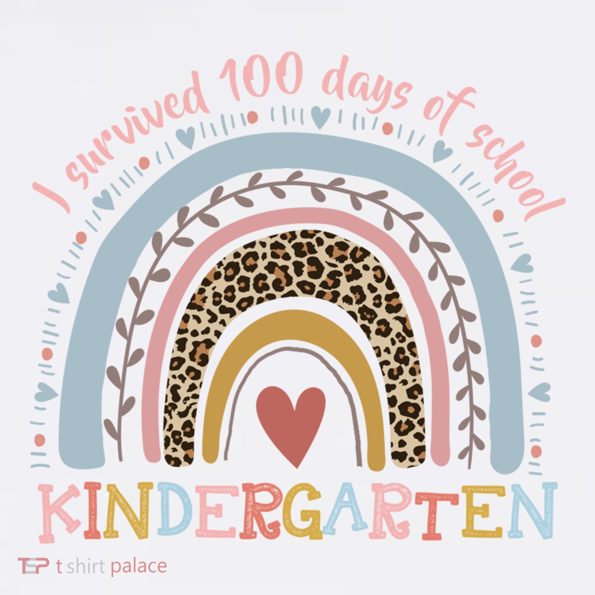 Boho Rainbow I Survived 100 Days Of Kindergarten Student Gift Garment-Dyed Sweatshirt