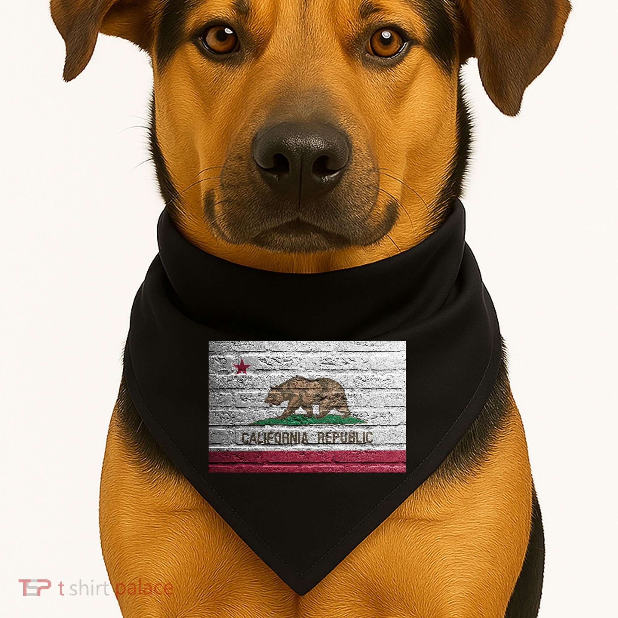 Brick California Republic Bear Flag USA-Made Doggie Bandana