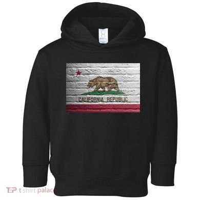 Brick California Republic Bear Flag Toddler Hoodie