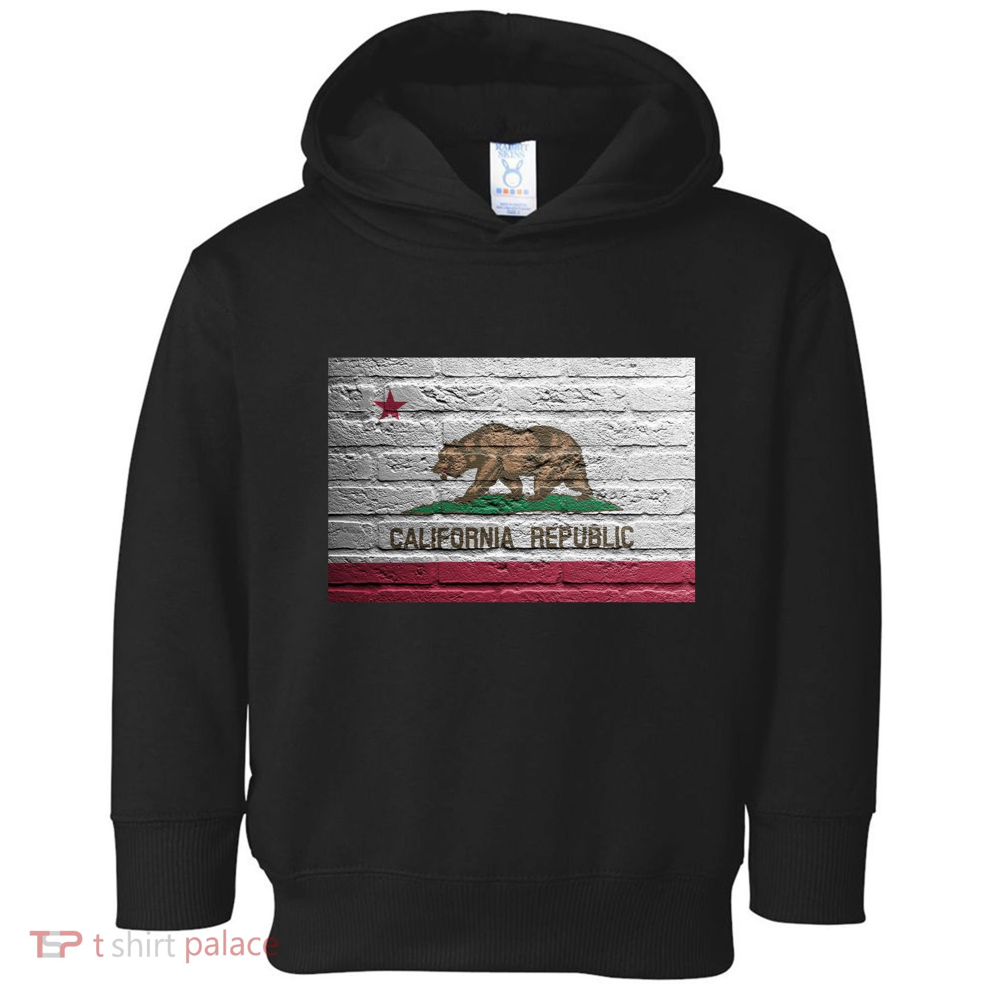 Brick California Republic Bear Flag Toddler Hoodie