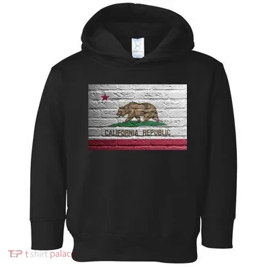 Brick California Republic Bear Flag Toddler Hoodie