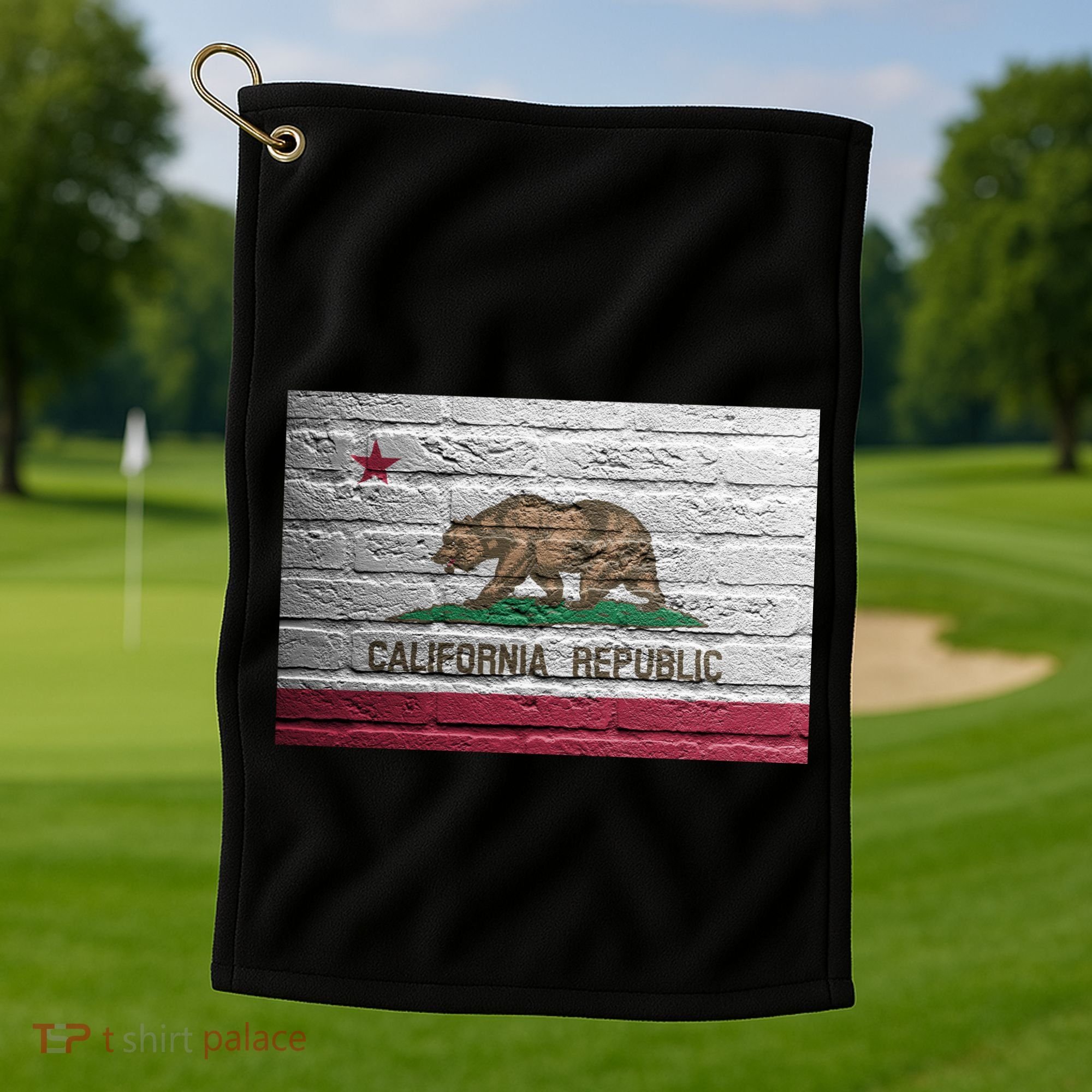 Brick California Republic Bear Flag Golf Towel