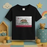 Brick California Republic Bear Flag Toddler T-Shirt thumb 3