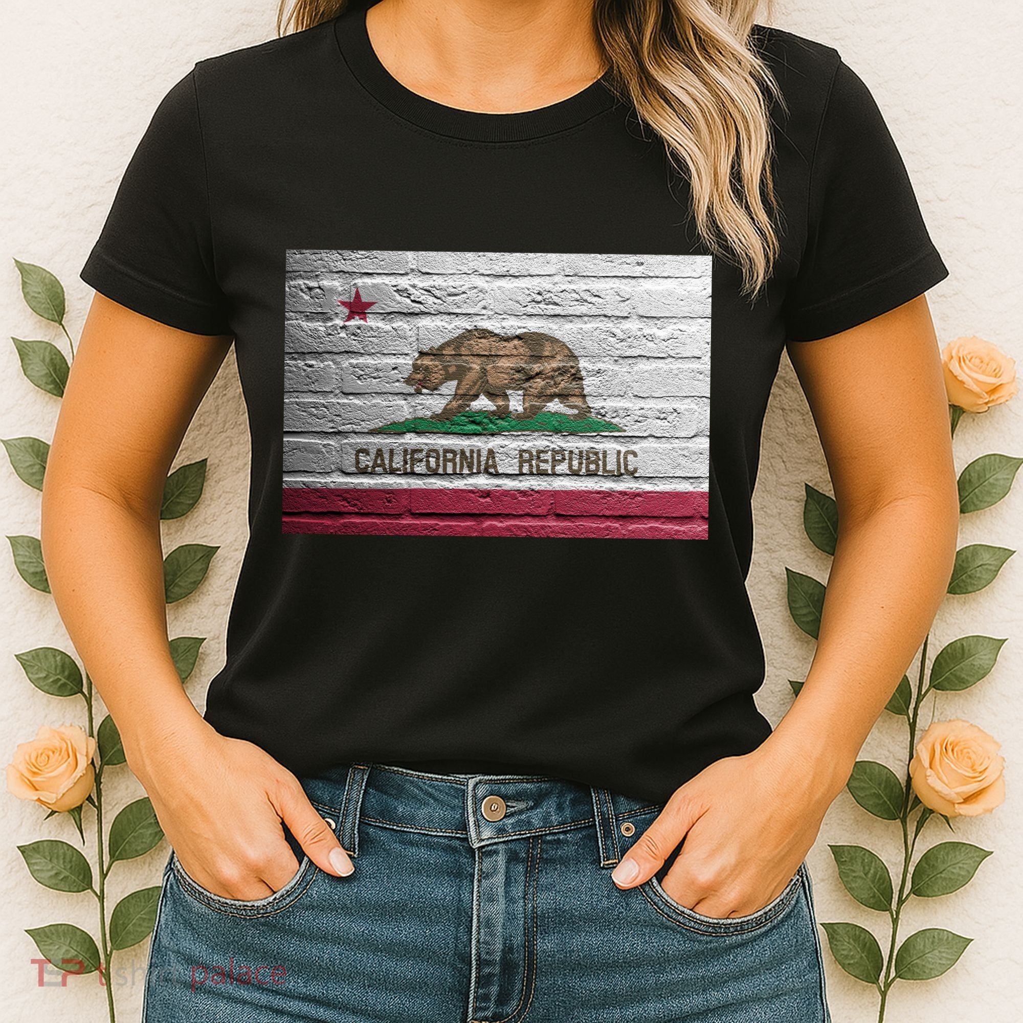 Brick California Republic Bear Flag Women's T-Shirt