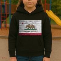 Brick California Republic Bear Flag Kids Hoodie thumb 3